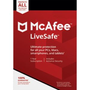 McAfee Live Safe, 10 Devices – 1 Year 2021
